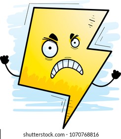 A cartoon illustration of a lightning bolt looking angry.