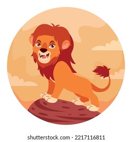 Cartoon Illustration Of A Lion
