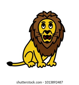 cartoon illustration of a lion goofy