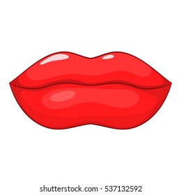 Cartoon illustration of lips vector icon for web design