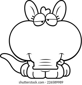 A cartoon illustration of a little aardvark with a goofy expression.