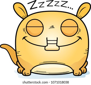 A cartoon illustration of a little aardvark taking a nap.