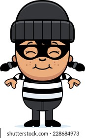 Cartoon Illustration Little Burglar Smiling Stock Vector (Royalty Free ...