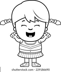 A cartoon illustration of a little cheerleader cheering.