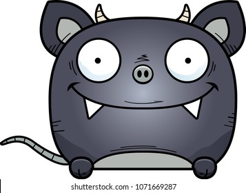 Cartoon Illustration Little Chupacabra Peeking Over Stock Vector ...