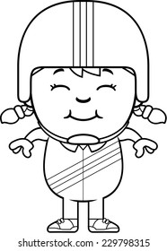 A Cartoon Illustration Of A Little Daredevil Smiling.