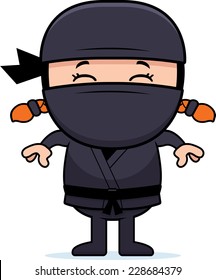 A cartoon illustration of a little ninja standing.