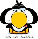 A cartoon illustration of a little penguin with a goofy expression.