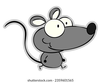 Cartoon illustration of Little Rat walking. Best for sticker, logo, and mascot with pest control themes