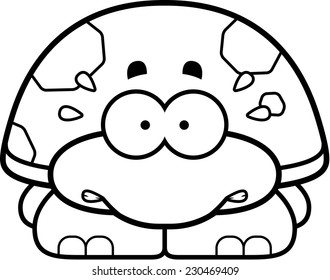 A cartoon illustration of a little turtle looking nervous.