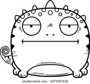A cartoon illustration of a lizard looking calm.