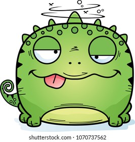 A cartoon illustration of a lizard looking intoxicated.