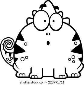 A cartoon illustration of a lizard looking surprised.