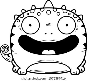 A cartoon illustration of a lizard smiling.