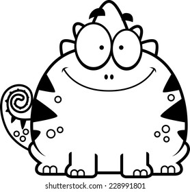 A cartoon illustration of a lizard smiling.