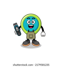 Cartoon Illustration of location symbol as a barber man , character design