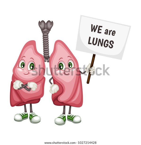 Cartoon Illustration Lungs Human Internal Organs Stock Vector (Royalty ...