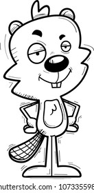 A cartoon illustration of a male beaver looking confident.