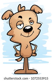 A cartoon illustration of a male dog looking confident.