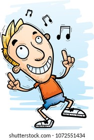 A cartoon illustration of a man dancing.