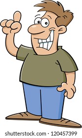Cartoon illustration of a man with an idea.