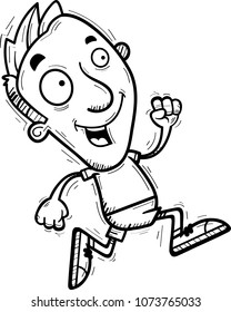 A cartoon illustration of a man running.
