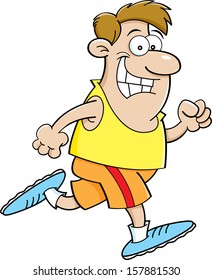 Cartoon illustration of a man running.