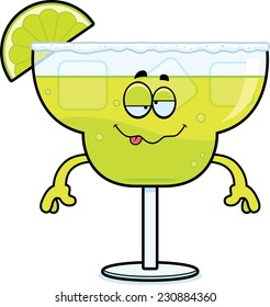 A cartoon illustration of a margarita looking drunk.