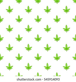  Cartoon illustration of marijuana leaf vector pattern for web