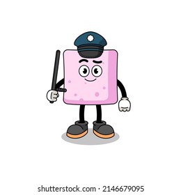 Cartoon Illustration of marshmallow police , character design