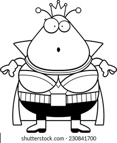 A cartoon illustration of a Martian queen looking surprised.