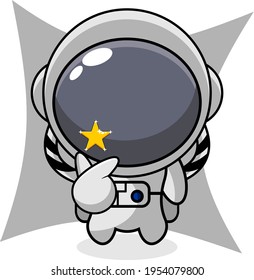 cartoon illustration mascot character hand astronauts love stars