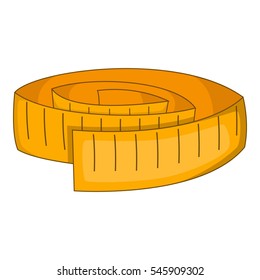 Cartoon illustration of measuring tape vector icon for web design