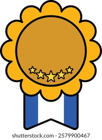 cartoon illustration medal, award, bedge, trophy