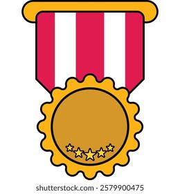 cartoon illustration medal, award, bedge, trophy