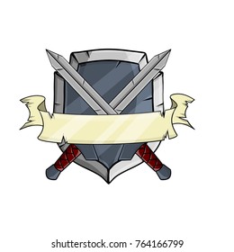 Cartoon Illustration Set Medieval Weapons Armor 스톡 벡터(로열티 프리) 766004635 ...