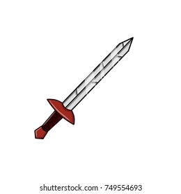 Cartoon Illustration Medieval Weapons Sword Stock Vector (Royalty Free ...