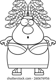A cartoon illustration of Medusa looking surprised.