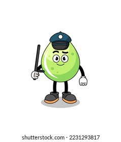 Cartoon Illustration of melon juice police , character design