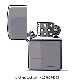 Cartoon illustration of metallic lighter
