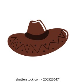 Cartoon illustration of a Mexican hat. Vector illustration 