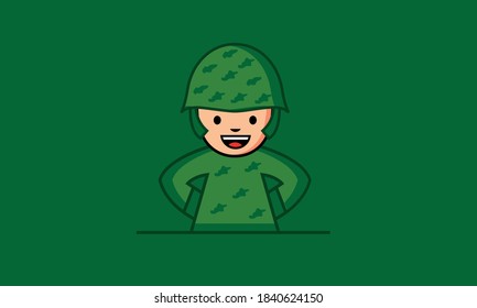 cartoon illustration of a military soldier 