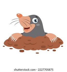 Cartoon Illustration Of A Mole