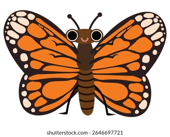 Ilustração de Desenho Animado de uma Borboleta Monarca