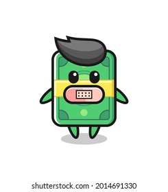 Cartoon Illustration of money with tape on mouth , cute style design for t shirt, sticker, logo element