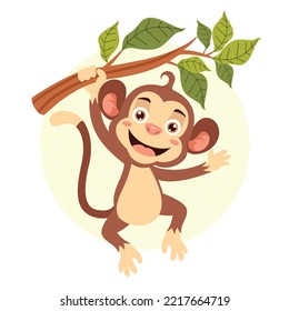 Cartoon Illustration Of A Monkey