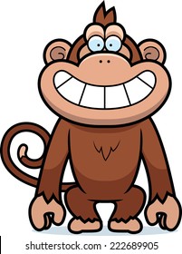 A cartoon illustration of a monkey grinning.