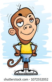 A cartoon illustration of a monkey looking confident.