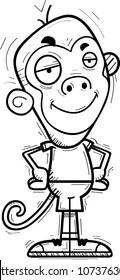 A cartoon illustration of a monkey looking confident.