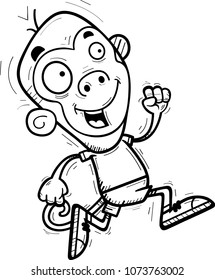 A cartoon illustration of a monkey running.
